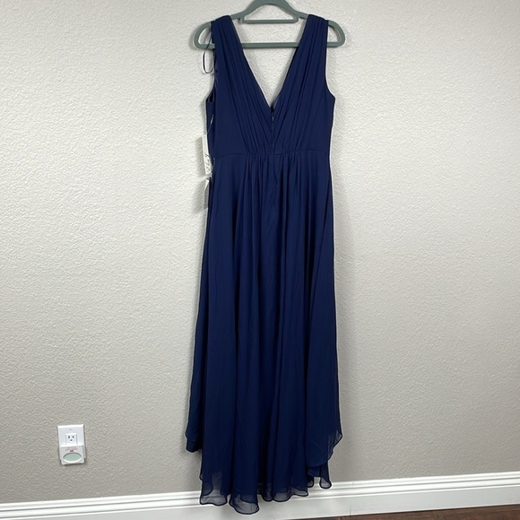 NWT Eliza J Embellished High Low Gown Dress Navy Blue Chiffon Sz 4 - Picture 7 of 16